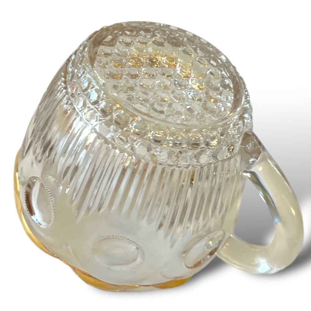 VTG Scalloped Gold Rimmed Pressed Glass Creamer by Bartlett Collins - Picture 6 of 11
